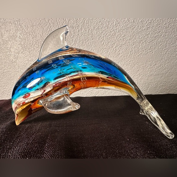 Other - Beautiful Murano Style Blown Glass Dolphin With Vivid Colour
